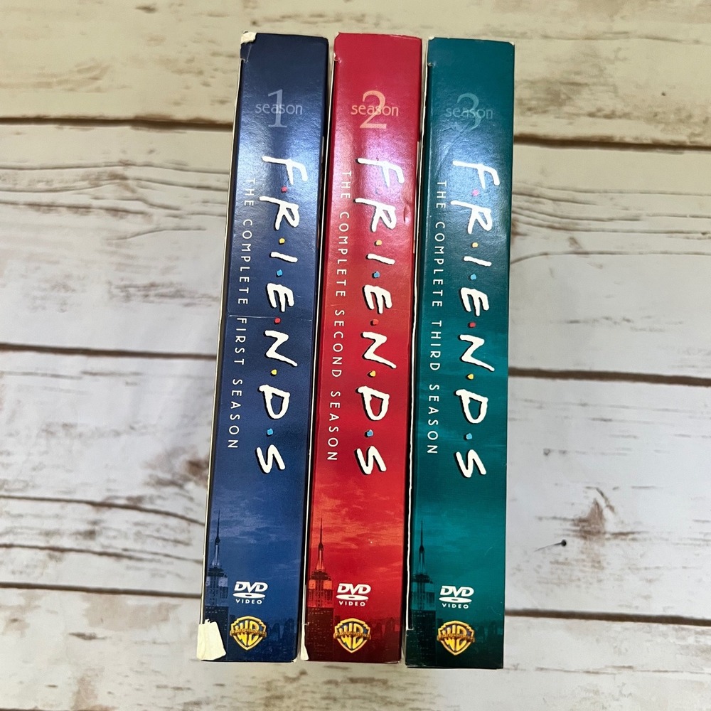 Warner Bros Friends DVD Box Set‎ Seasons 1 2 3 Blue Red Teal Multi OS